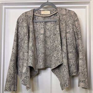 Blank NYC Snakeskin Print Women's Flowy Blazer - Faux Suede